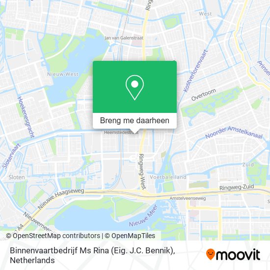Binnenvaartbedrijf Ms Rina (Eig. J.C. Bennik) kaart