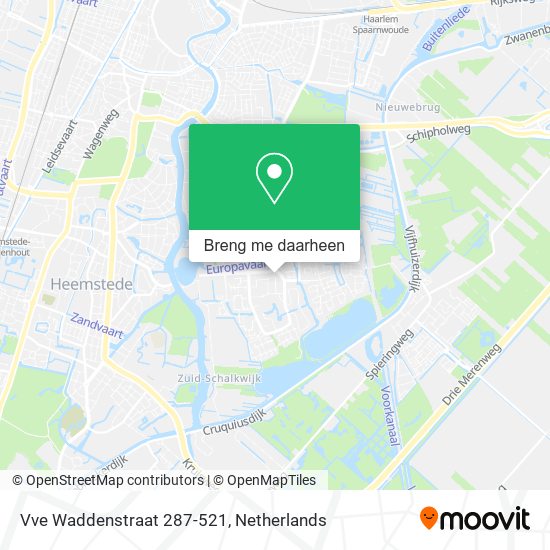 Vve Waddenstraat 287-521 kaart