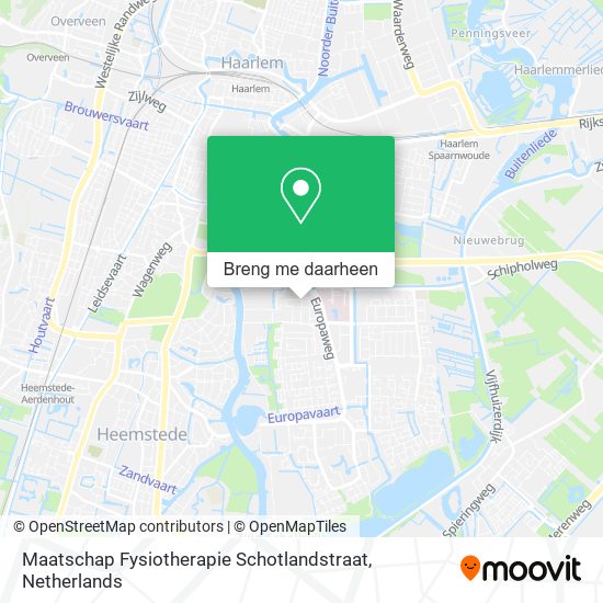 Maatschap Fysiotherapie Schotlandstraat kaart