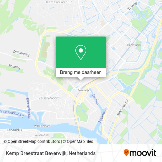 Kemp Breestraat Beverwijk kaart