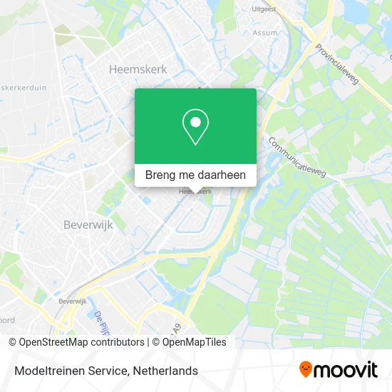 Modeltreinen Service kaart