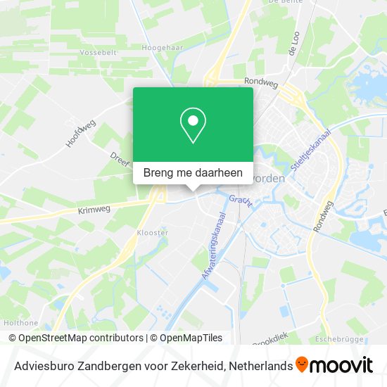 Adviesburo Zandbergen voor Zekerheid kaart