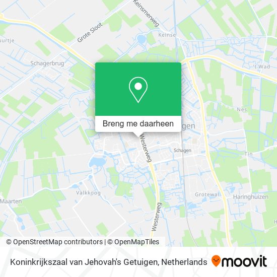 Koninkrijkszaal van Jehovah's Getuigen kaart