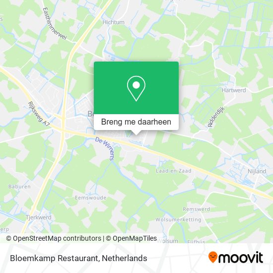 Bloemkamp Restaurant kaart