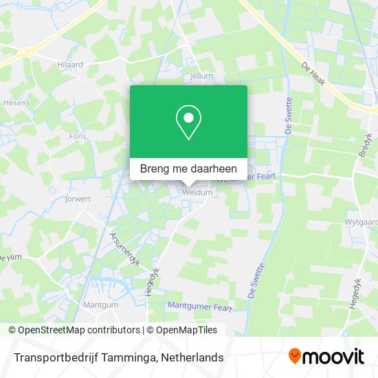 Transportbedrijf Tamminga kaart