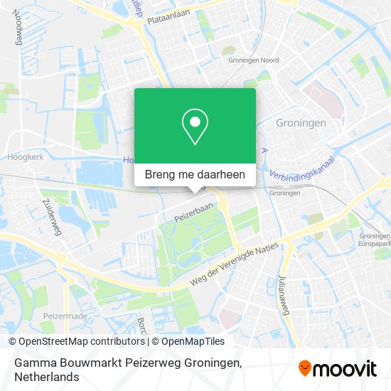 Gamma Bouwmarkt Peizerweg Groningen kaart