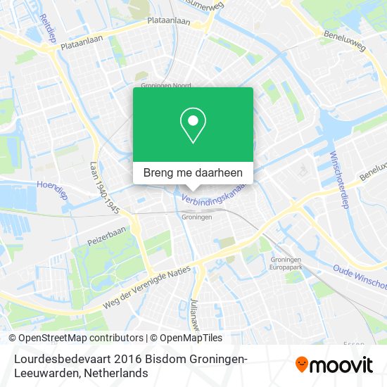 Lourdesbedevaart 2016 Bisdom Groningen-Leeuwarden kaart