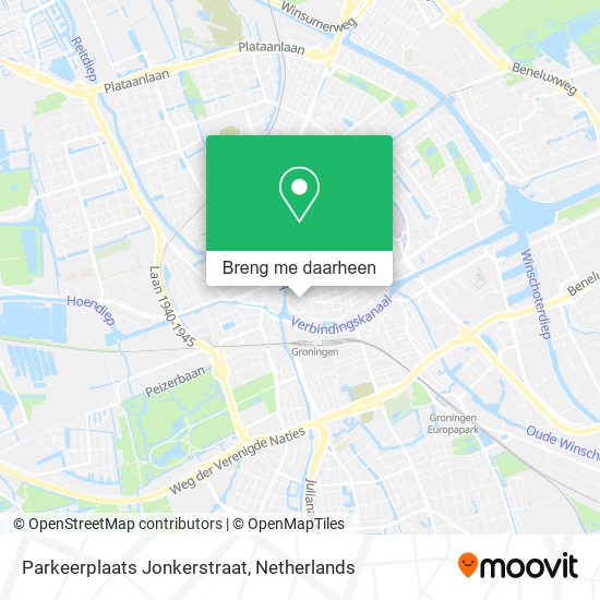 Parkeerplaats Jonkerstraat kaart