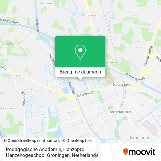 Pedagogische Academie, Hanzepro, Hanzehogeschool Groningen kaart