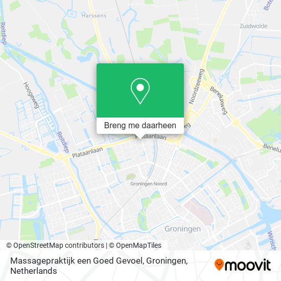 Massagepraktijk een Goed Gevoel, Groningen kaart