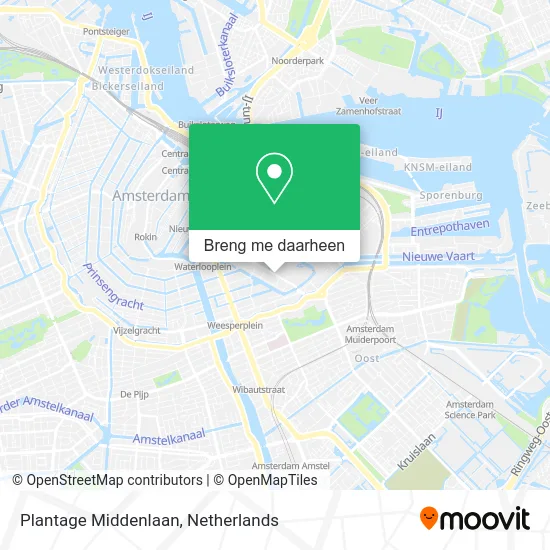 Plantage Middenlaan kaart