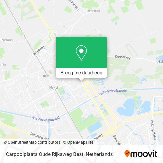 Carpoolplaats Oude Rijksweg Best kaart