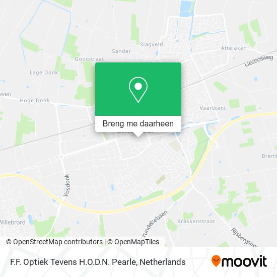 F.F. Optiek Tevens H.O.D.N. Pearle kaart