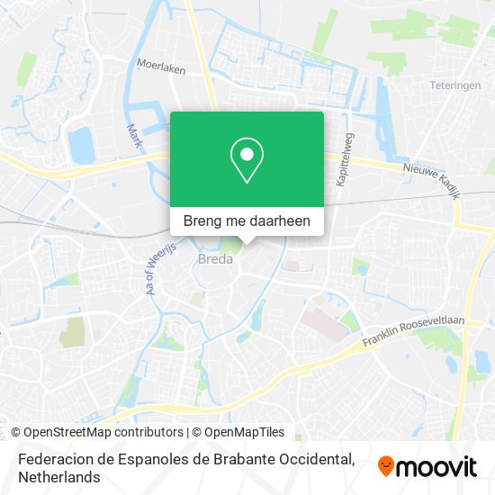 Federacion de Espanoles de Brabante Occidental kaart