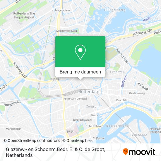 Glazenw.- en Schoonm.Bedr. E. & C. de Groot kaart