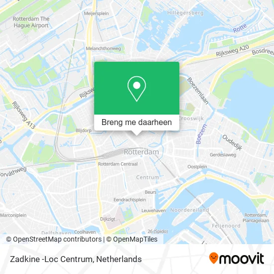 Zadkine -Loc Centrum kaart