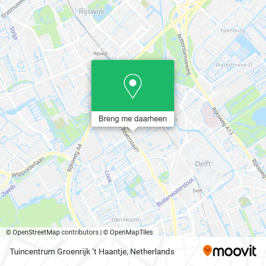 Tuincentrum Groenrijk 't Haantje kaart