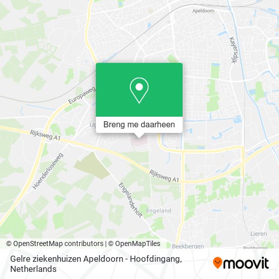 Gelre ziekenhuizen Apeldoorn - Hoofdingang kaart