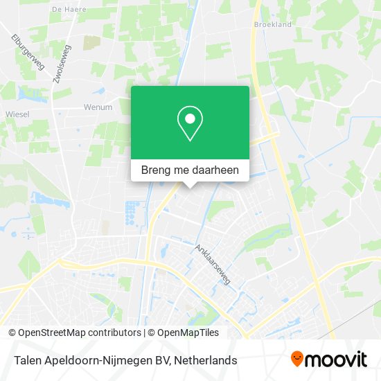 Talen Apeldoorn-Nijmegen BV kaart