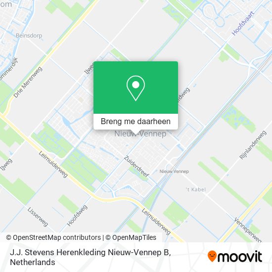 J.J. Stevens Herenkleding Nieuw-Vennep B kaart