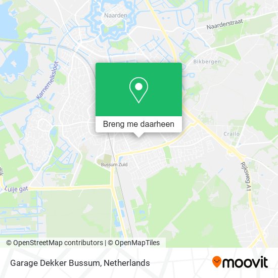 Garage Dekker Bussum kaart