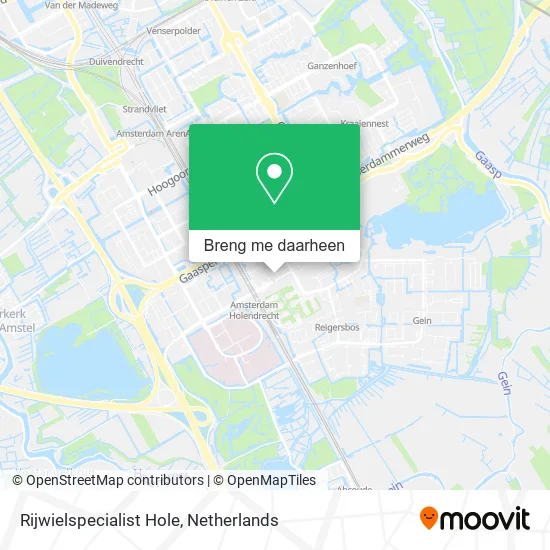 Rijwielspecialist Hole kaart