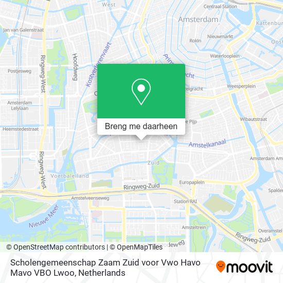 Scholengemeenschap Zaam Zuid voor Vwo Havo Mavo VBO Lwoo kaart