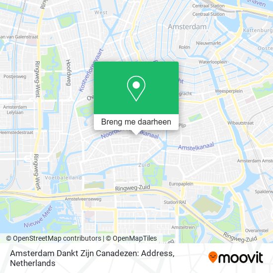 Amsterdam Dankt Zijn Canadezen: Address kaart