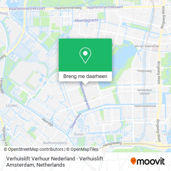 Verhuislift Verhuur Nederland - Verhuislift Amsterdam kaart