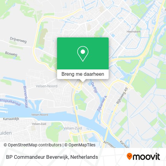 BP Commandeur Beverwijk kaart