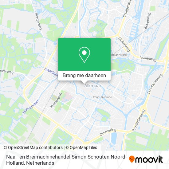 Naai- en Breimachinehandel Simon Schouten Noord Holland kaart