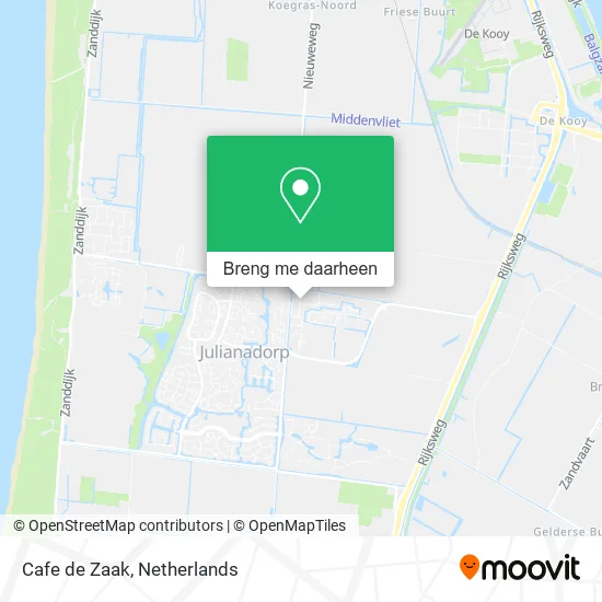 Cafe de Zaak kaart