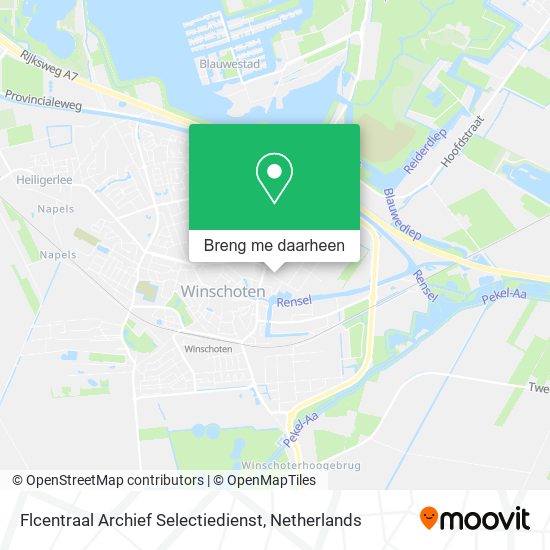 Flcentraal Archief Selectiedienst kaart