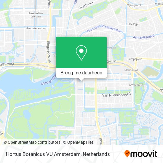Hortus Botanicus VU Amsterdam kaart