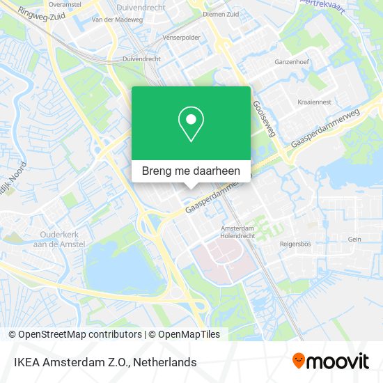 Oxideren Caius droom Hoe gaan naar IKEA Amsterdam Z.O. via Bus, Metro, Trein of Tram?