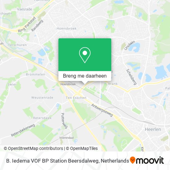 B. Iedema VOF BP Station Beersdalweg kaart