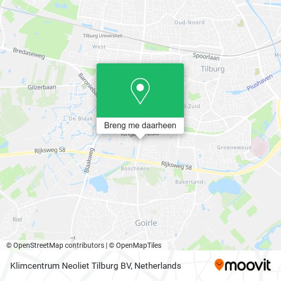 Klimcentrum Neoliet Tilburg BV kaart