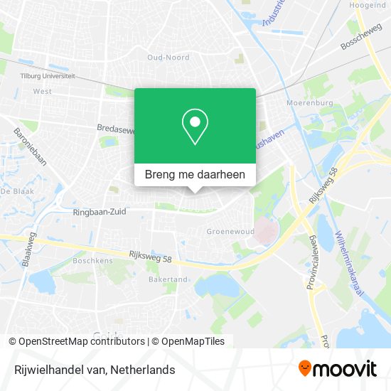 Rijwielhandel van kaart