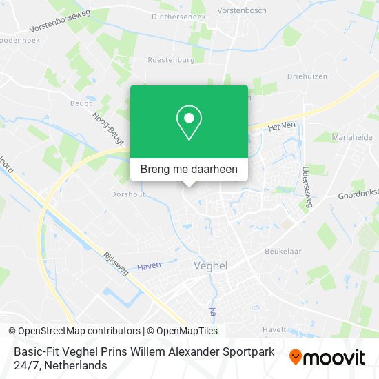 Basic-Fit Veghel Prins Willem Alexander Sportpark 24 / 7 kaart