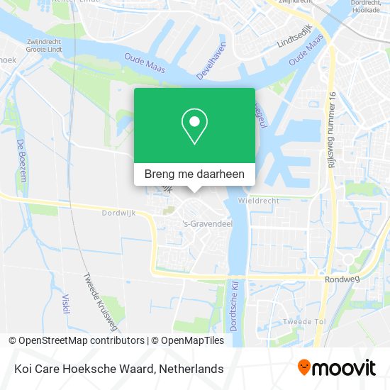 Koi Care Hoeksche Waard kaart