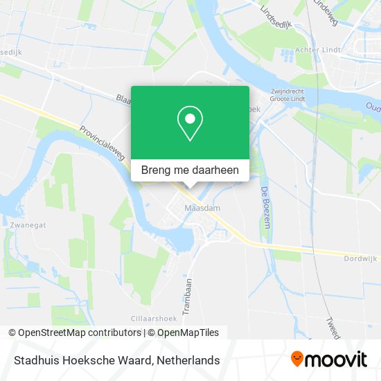 Stadhuis Hoeksche Waard kaart