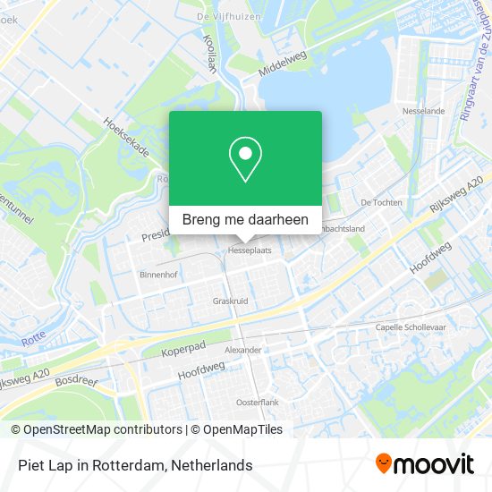 Piet Lap in Rotterdam kaart