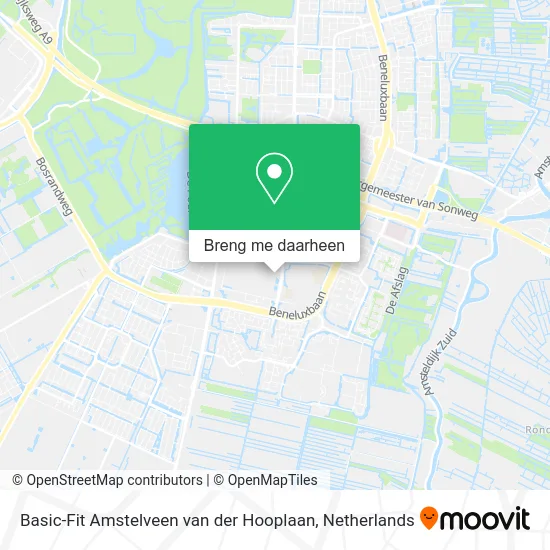 Basic-Fit Amstelveen van der Hooplaan kaart