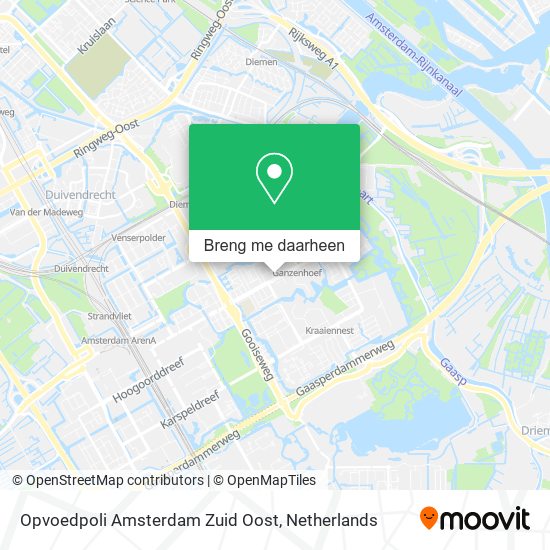 Opvoedpoli Amsterdam Zuid Oost kaart