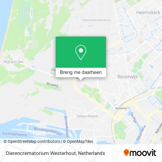Dierencrematorium Westerhout kaart