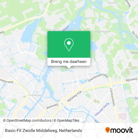 Basic-Fit Zwolle Middelweg kaart