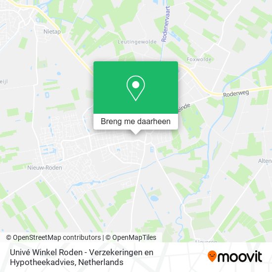 Univé Winkel Roden - Verzekeringen en Hypotheekadvies kaart