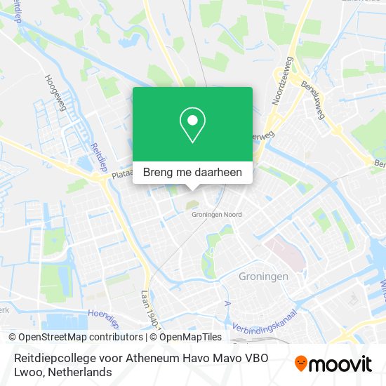 Reitdiepcollege voor Atheneum Havo Mavo VBO Lwoo kaart