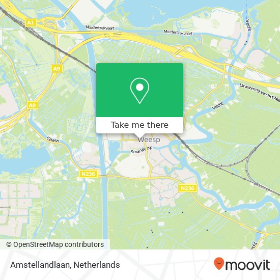 Amstellandlaan kaart
