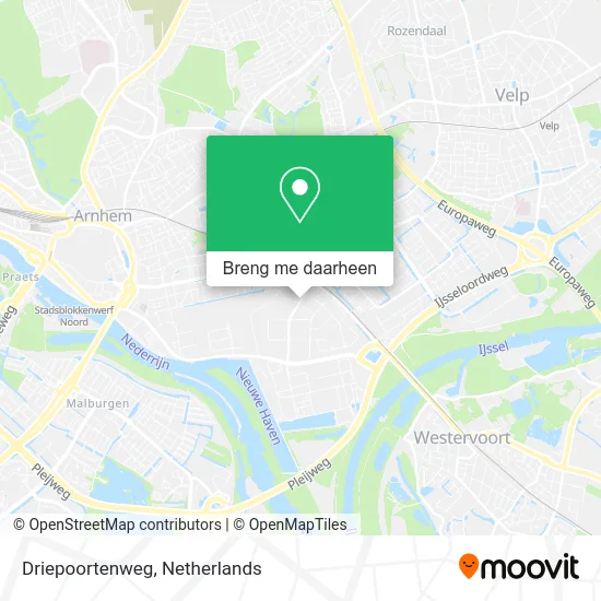 Driepoortenweg kaart